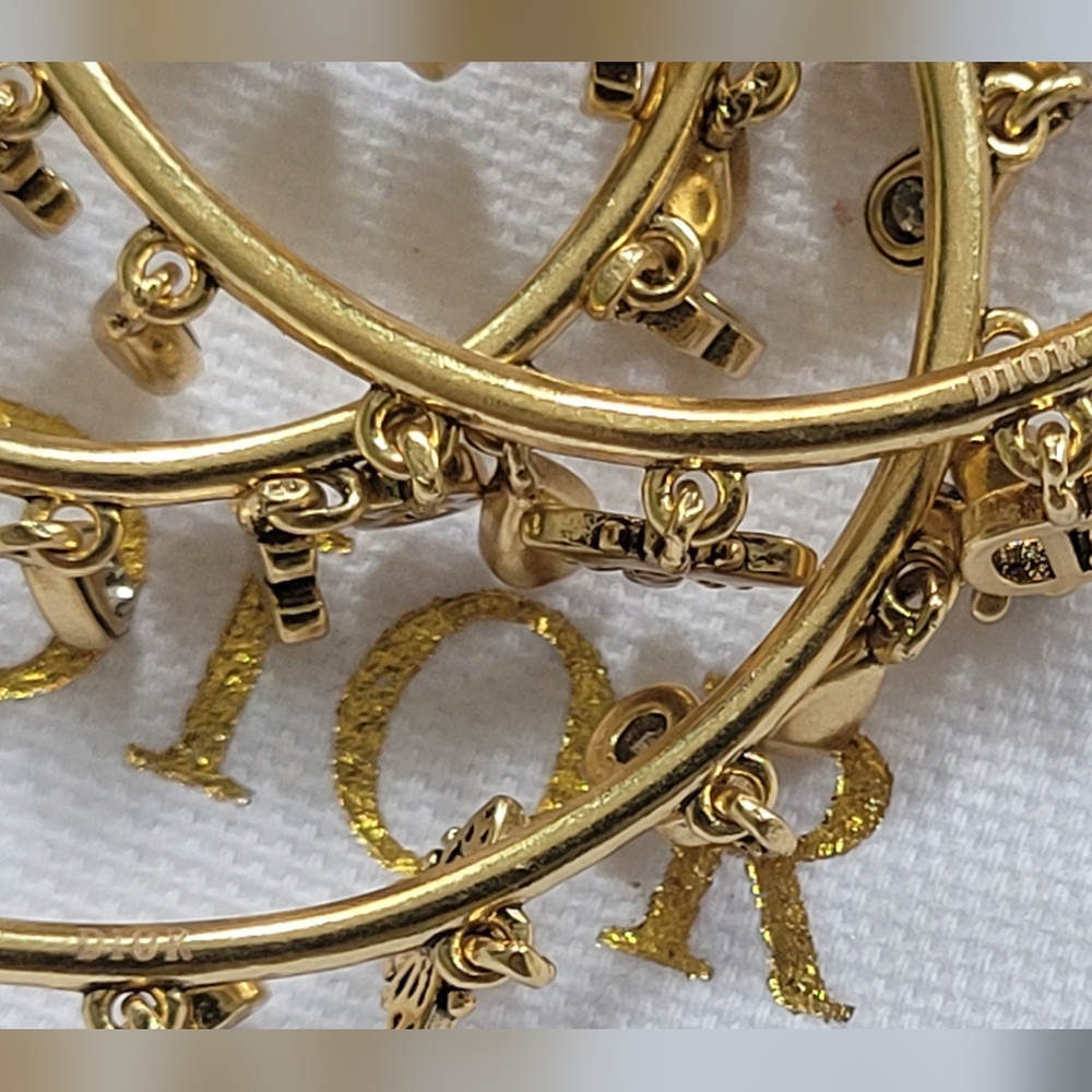 Dior Gold Crescent Moon  Chram Earrings - Picture 5 of 12